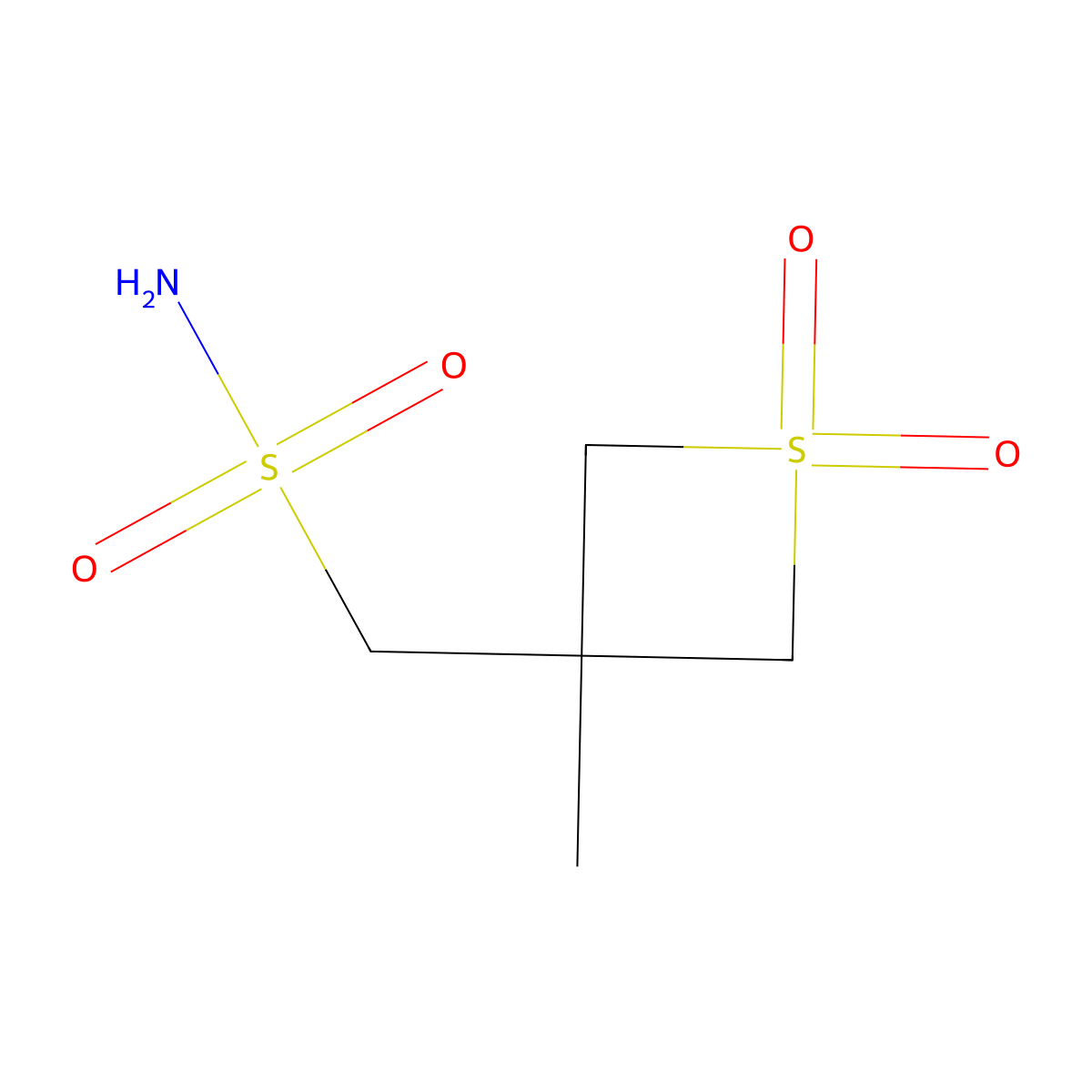 (3-Methyl-1,1-dioxo-1lambda6-thietan-3-yl)methanesulfonamide molecular structure, CAS 2580186-04-3