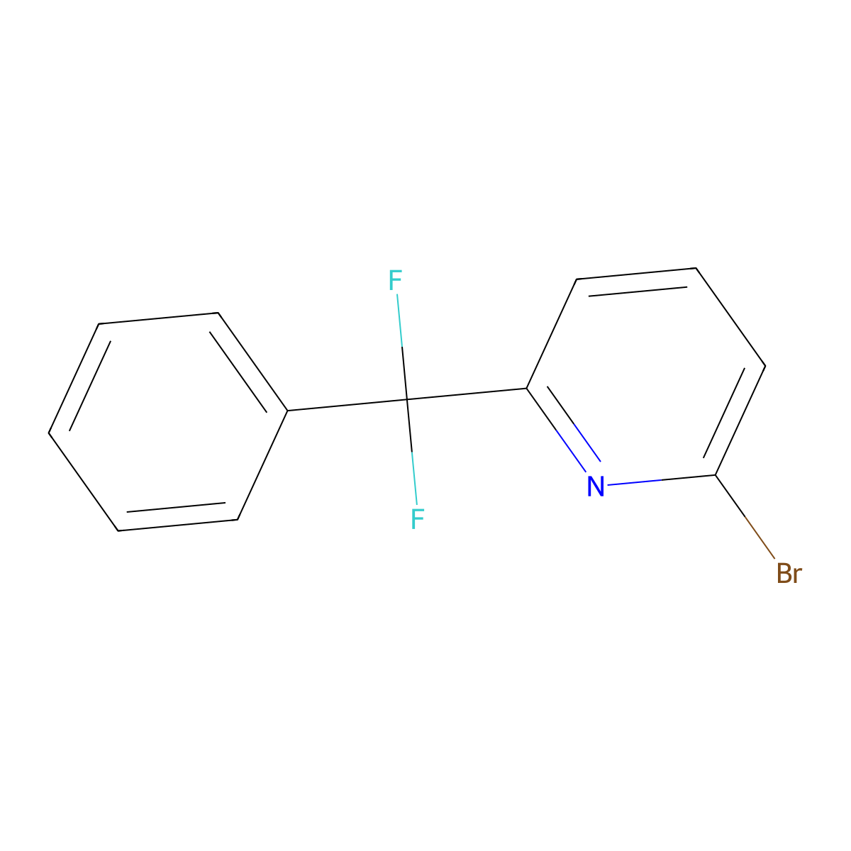 2-Bromo-6-[difluoro(phenyl)methyl]pyridine molecular structure, CAS 2580186-08-7