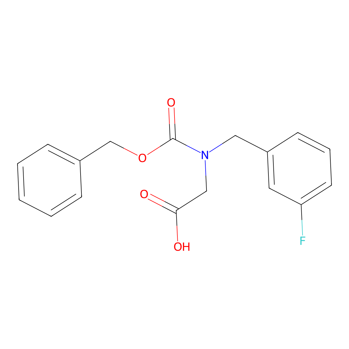2-{[(Benzyloxy)carbonyl][(3-fluorophenyl)methyl]amino}acetic acid molecular structure, CAS 2580186-11-2
