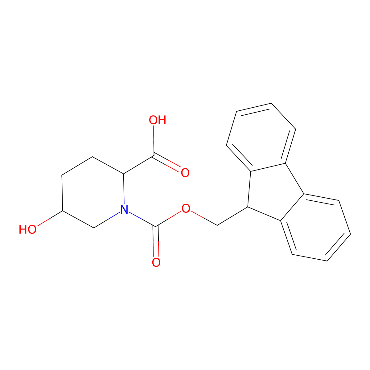1-{[(9H-fluoren-9-yl)methoxy]carbonyl}-5-hydroxypiperidine-2-carboxylic acid molecular structure, CAS 2580186-12-3