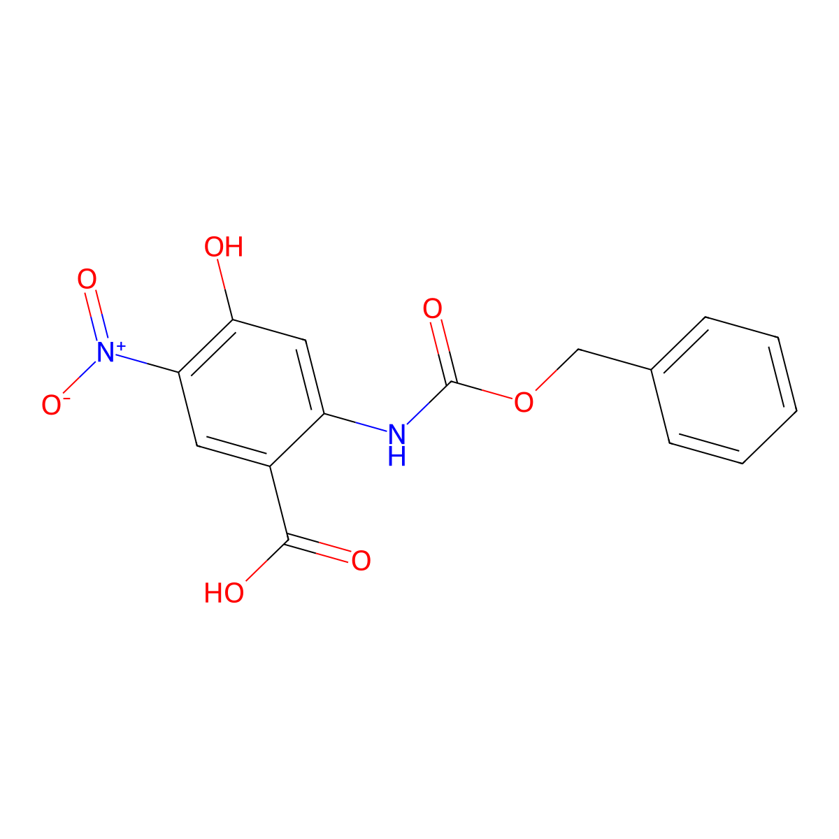 2-{[(Benzyloxy)carbonyl]amino}-4-hydroxy-5-nitrobenzoic acid molecular structure, CAS 2580186-13-4