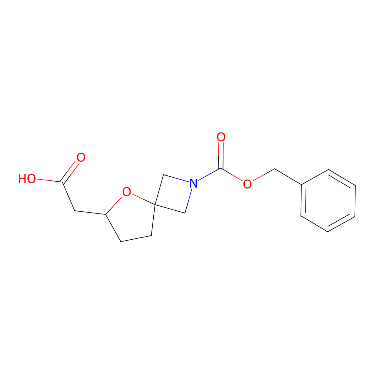 2-{2-[(Benzyloxy)carbonyl]-5-oxa-2-azaspiro[3.4]octan-6-yl}acetic acid molecular structure, CAS 2580186-14-5