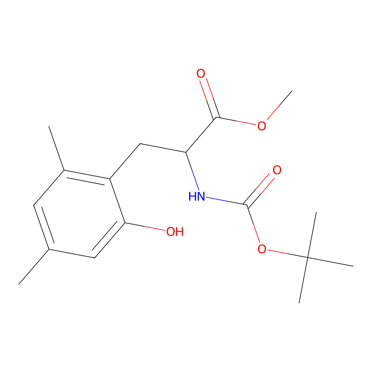 Methyl 2-{[(tert-butoxy)carbonyl]amino}-3-(2-hydroxy-4,6-dimethylphenyl)propanoate molecular structure, CAS 2580186-23-6