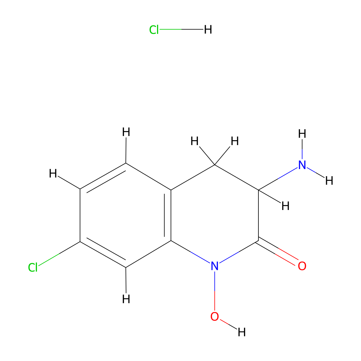 3-Amino-7-chloro-1-hydroxy-1,2,3,4-tetrahydroquinolin-2-one hydrochloride molecular structure, CAS 2580186-31-6