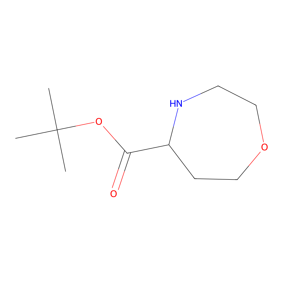 Tert-butyl 1,4-oxazepane-5-carboxylate molecular structure, CAS 2580186-35-0