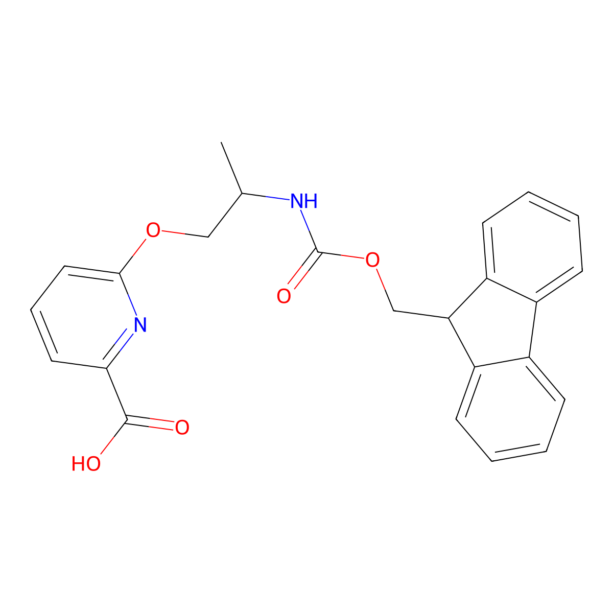 6-[2-({[(9H-fluoren-9-yl)methoxy]carbonyl}amino)propoxy]pyridine-2-carboxylic acid molecular structure, CAS 2580186-41-8