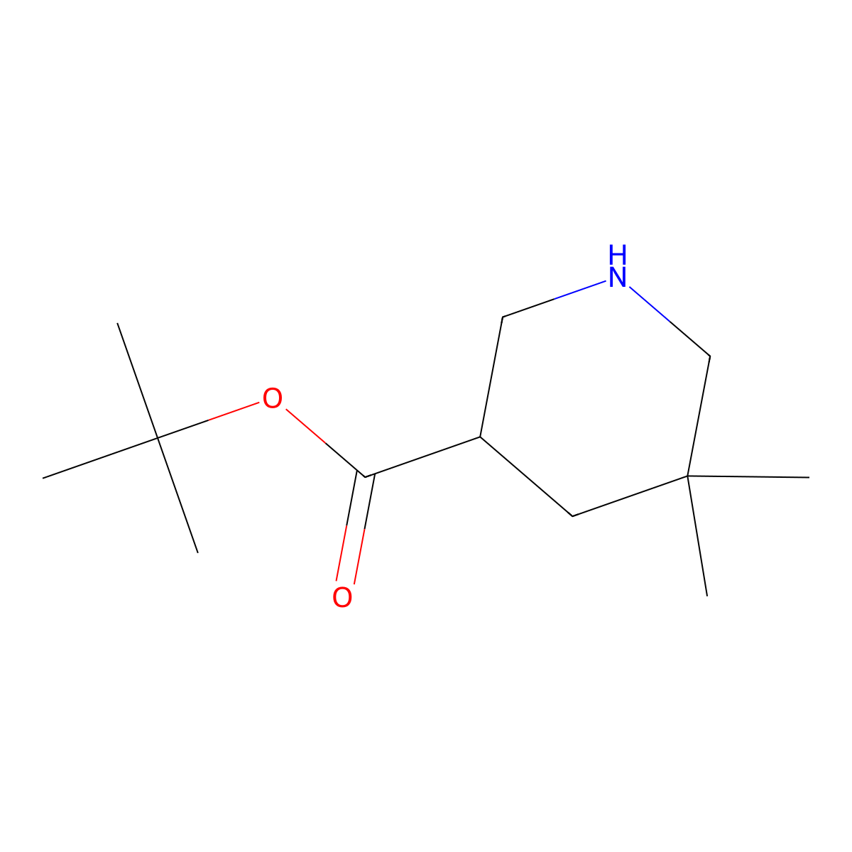 Tert-butyl 5,5-dimethylpiperidine-3-carboxylate molecular structure, CAS 2580186-43-0