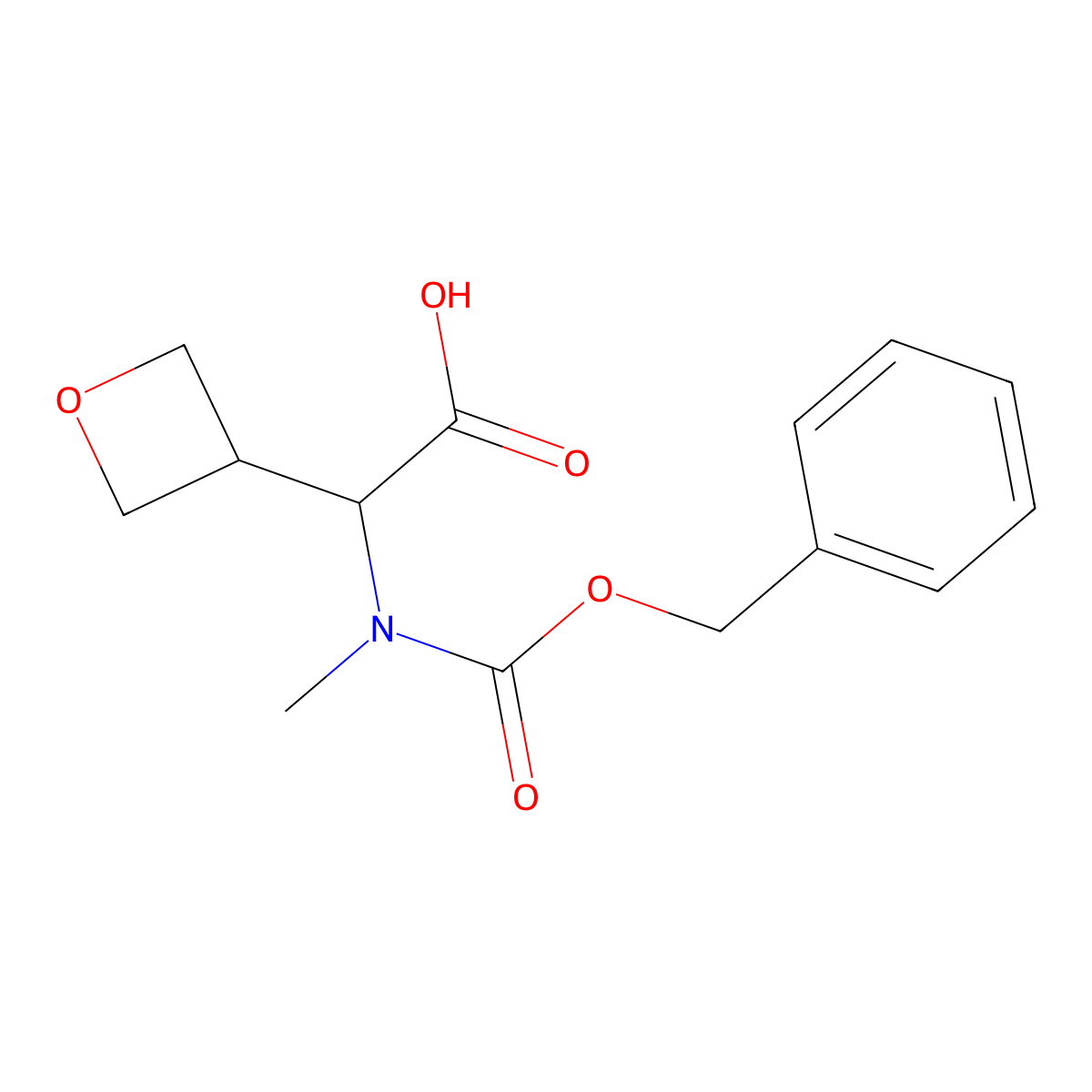 2-{[(Benzyloxy)carbonyl](methyl)amino}-2-(oxetan-3-yl)acetic acid molecular structure, CAS 2580186-45-2