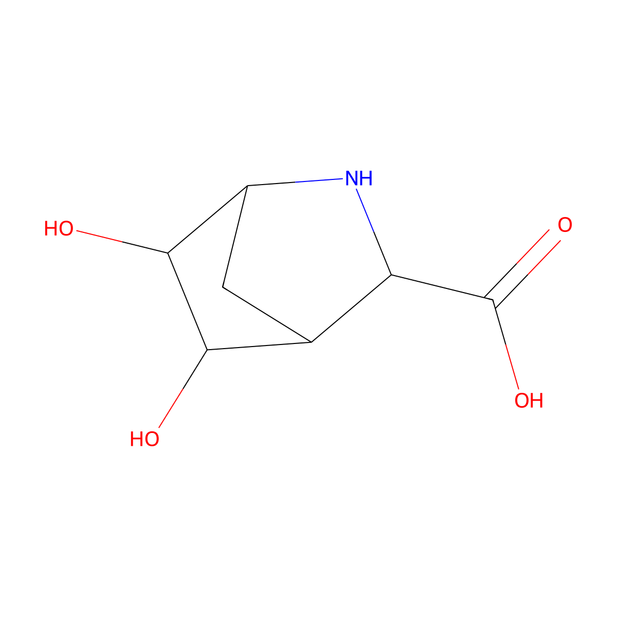5,6-Dihydroxy-2-azabicyclo[2.2.1]heptane-3-carboxylic acid molecular structure, CAS 2580186-46-3