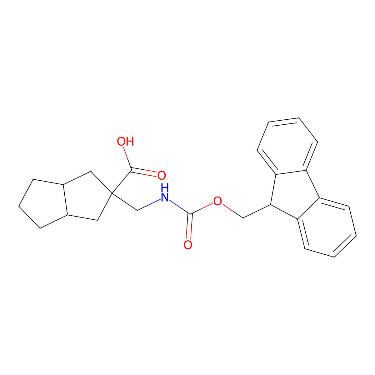 2-[({[(9H-fluoren-9-yl)methoxy]carbonyl}amino)methyl]-octahydropentalene-2-carboxylic acid molecular structure, CAS 2580186-70-3