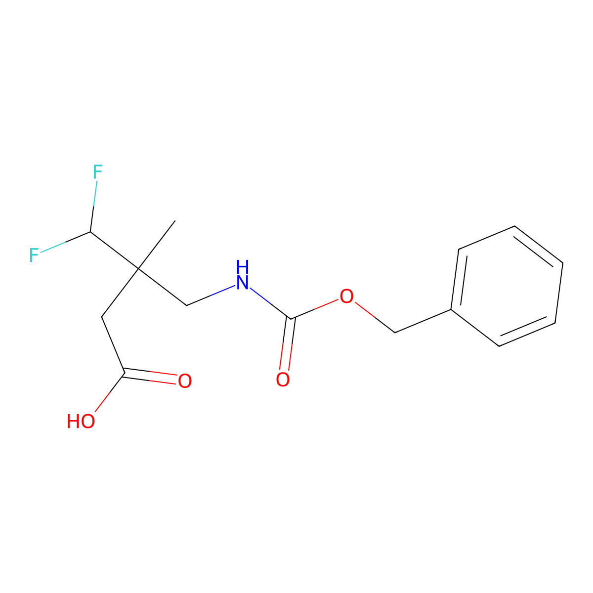 3-({[(Benzyloxy)carbonyl]amino}methyl)-4,4-difluoro-3-methylbutanoic acid molecular structure, CAS 2580186-71-4