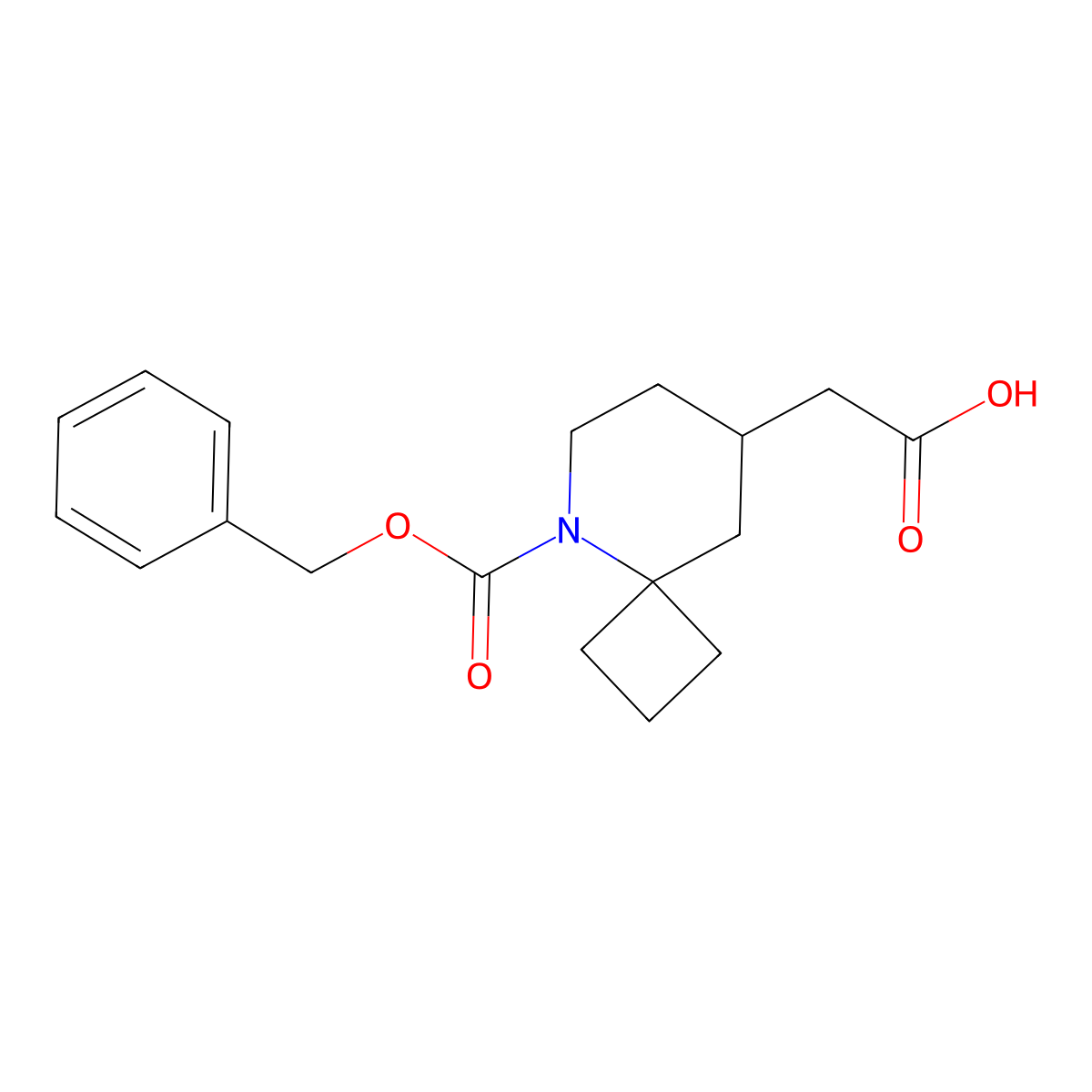 2-{5-[(Benzyloxy)carbonyl]-5-azaspiro[3.5]nonan-8-yl}acetic acid molecular structure, CAS 2580186-75-8