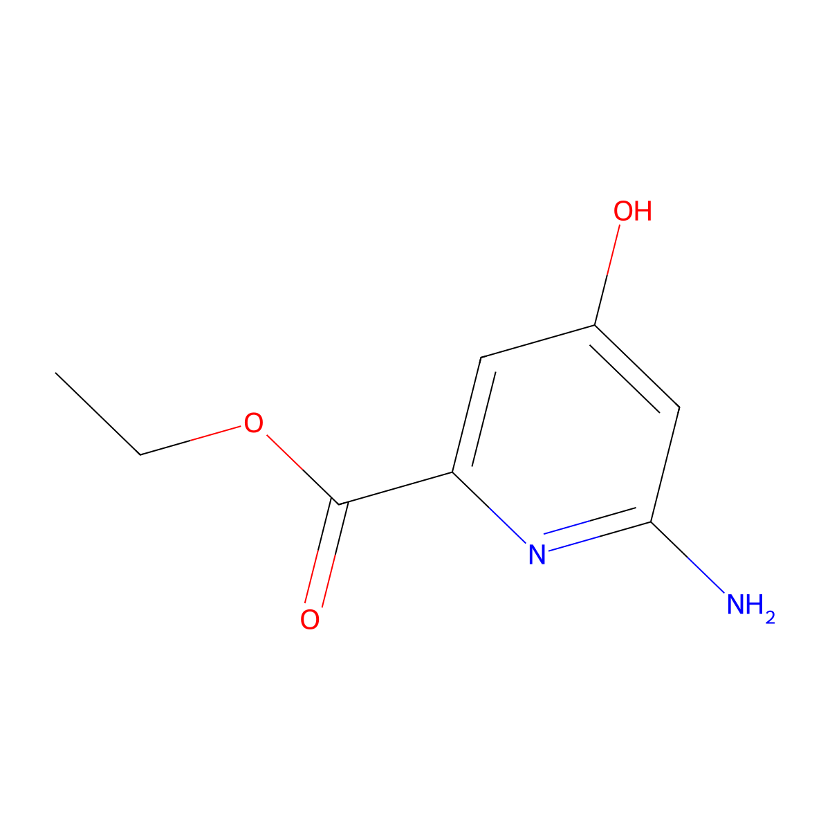 Ethyl 6-amino-4-hydroxypicolinate molecular structure, CAS 2580186-80-5