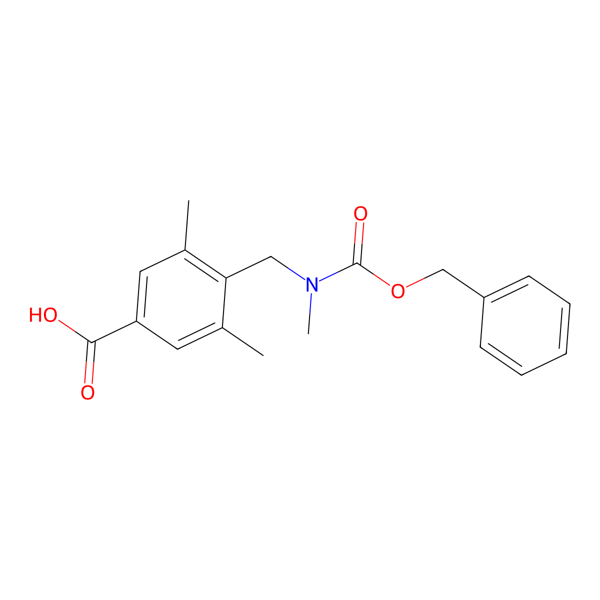 4-({[(Benzyloxy)carbonyl](methyl)amino}methyl)-3,5-dimethylbenzoic acid molecular structure, CAS 2580186-83-8