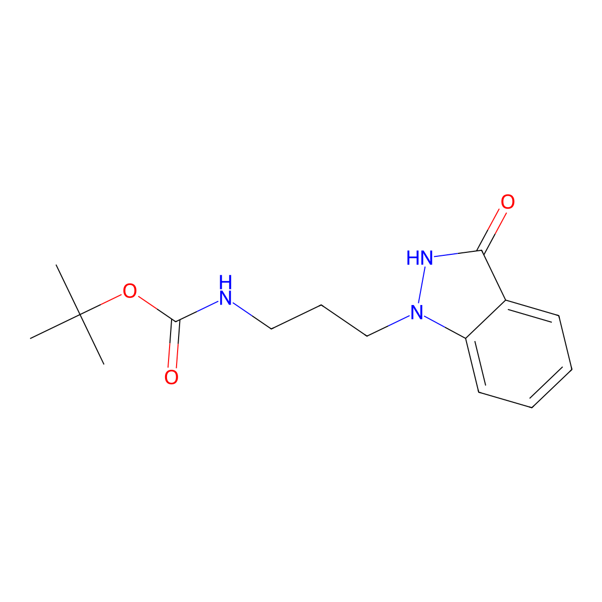 tert-butyl N-[3-(3-hydroxy-1H-indazol-1-yl)propyl]carbamate molecular structure, CAS 2580186-99-6