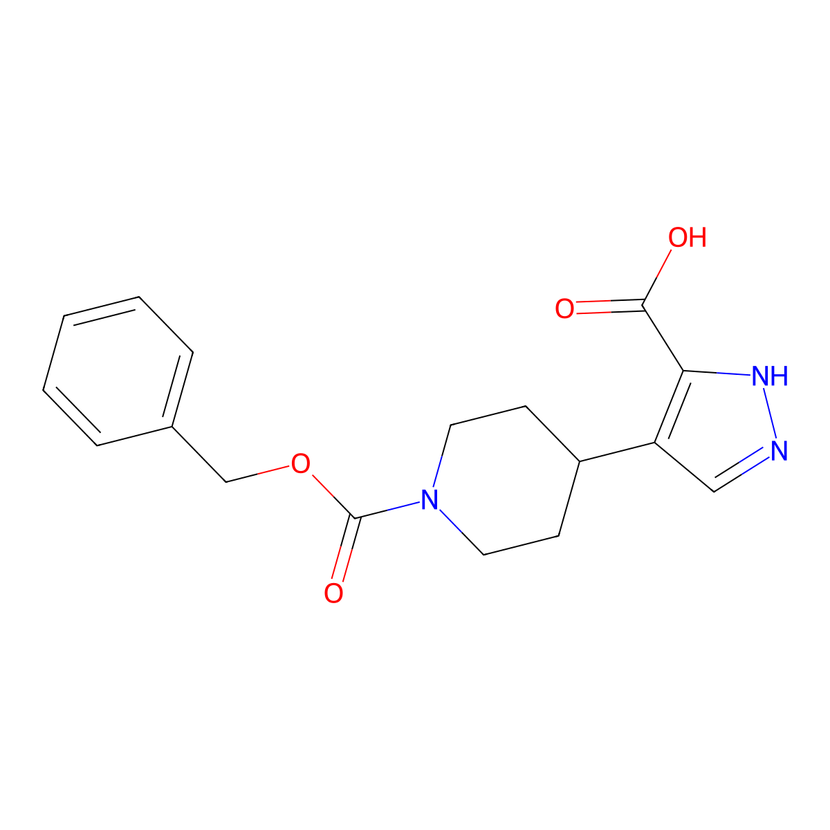 4-{1-[(benzyloxy)carbonyl]piperidin-4-yl}-1H-pyrazole-3-carboxylic acid molecular structure, CAS 2580187-11-5