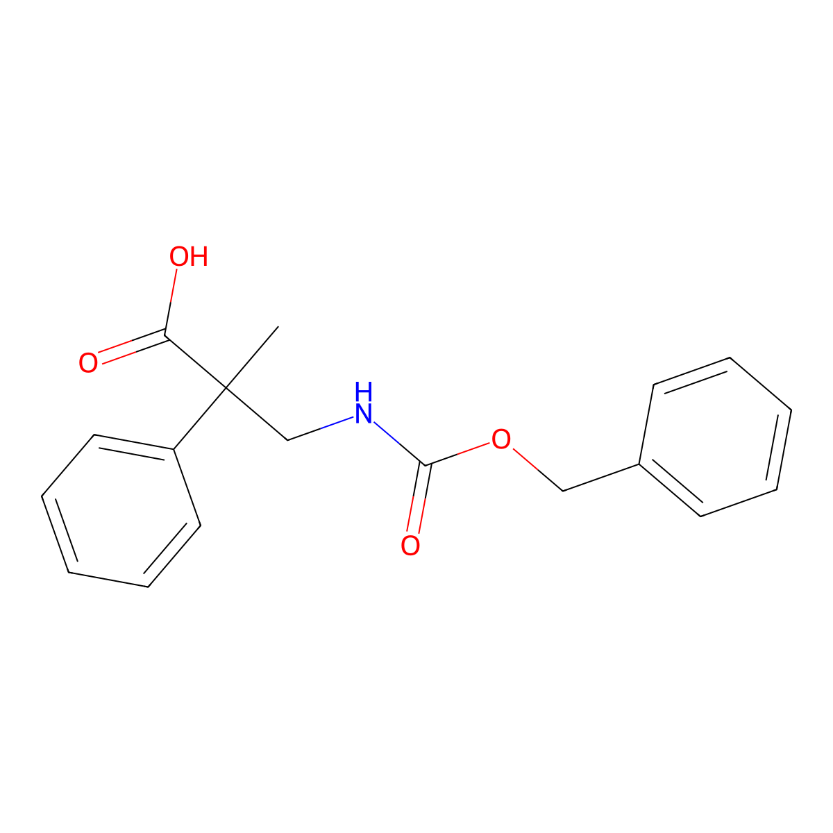 3-{[(Benzyloxy)carbonyl]amino}-2-methyl-2-phenylpropanoic acid molecular structure, CAS 2580187-13-7