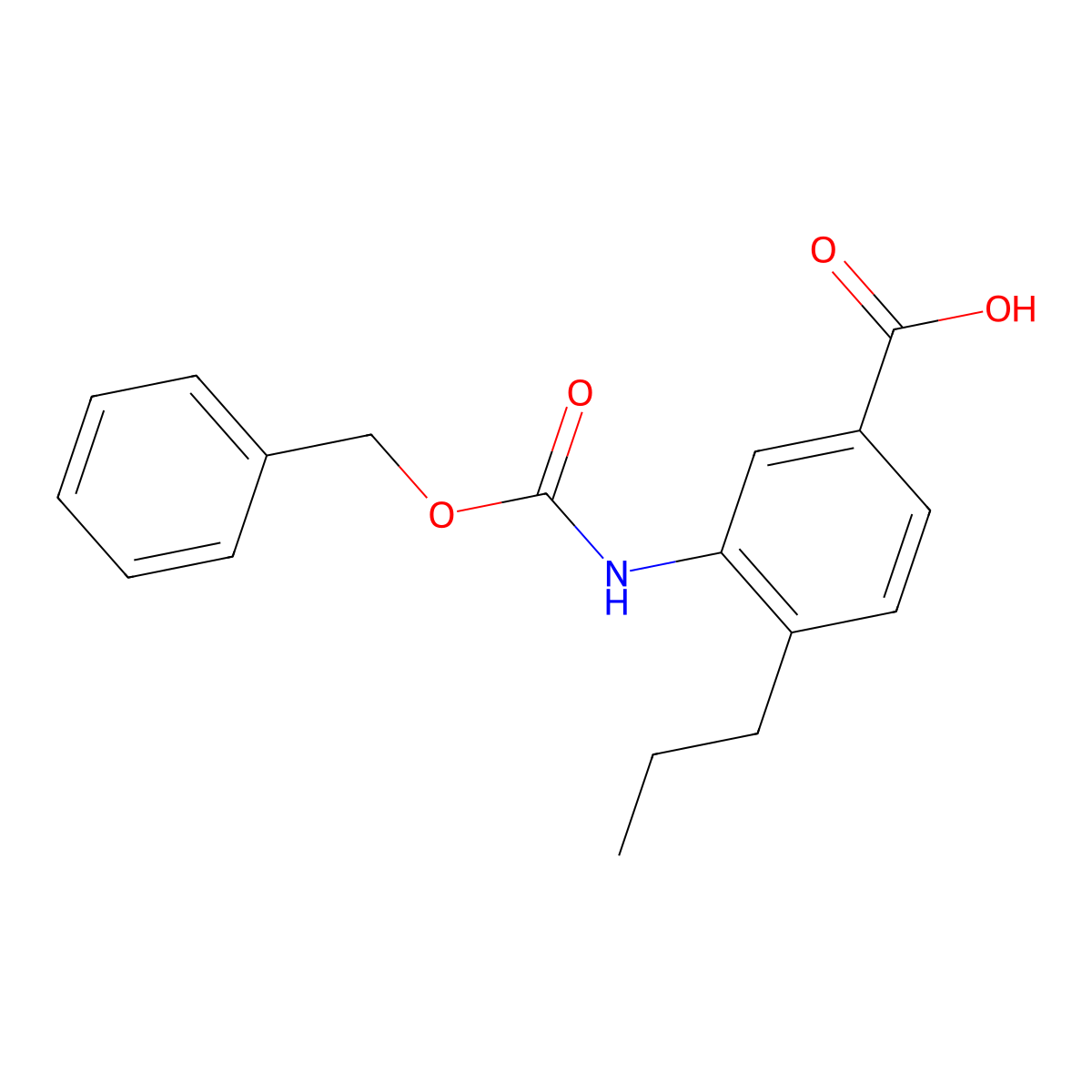 3-{[(Benzyloxy)carbonyl]amino}-4-propylbenzoic acid molecular structure, CAS 2580187-15-9