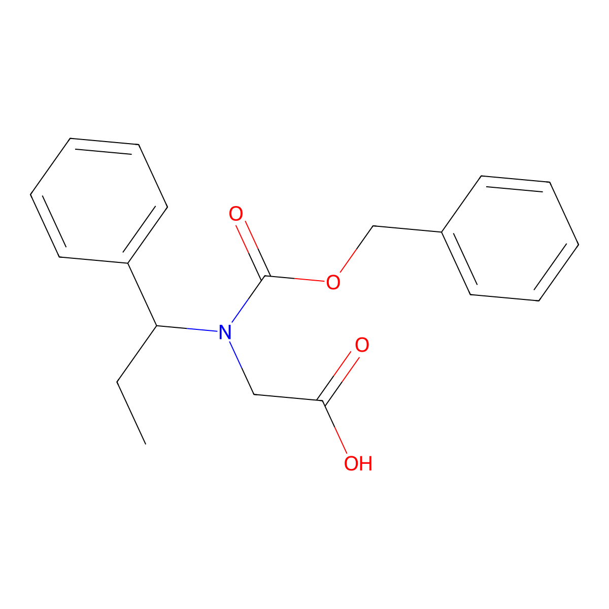 2-{[(Benzyloxy)carbonyl](1-phenylpropyl)amino}acetic acid molecular structure, CAS 2580187-28-4