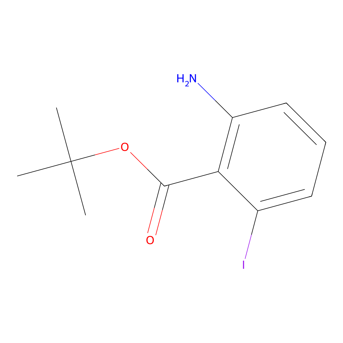 Tert-butyl 2-amino-6-iodobenzoate molecular structure, CAS 2580187-29-5