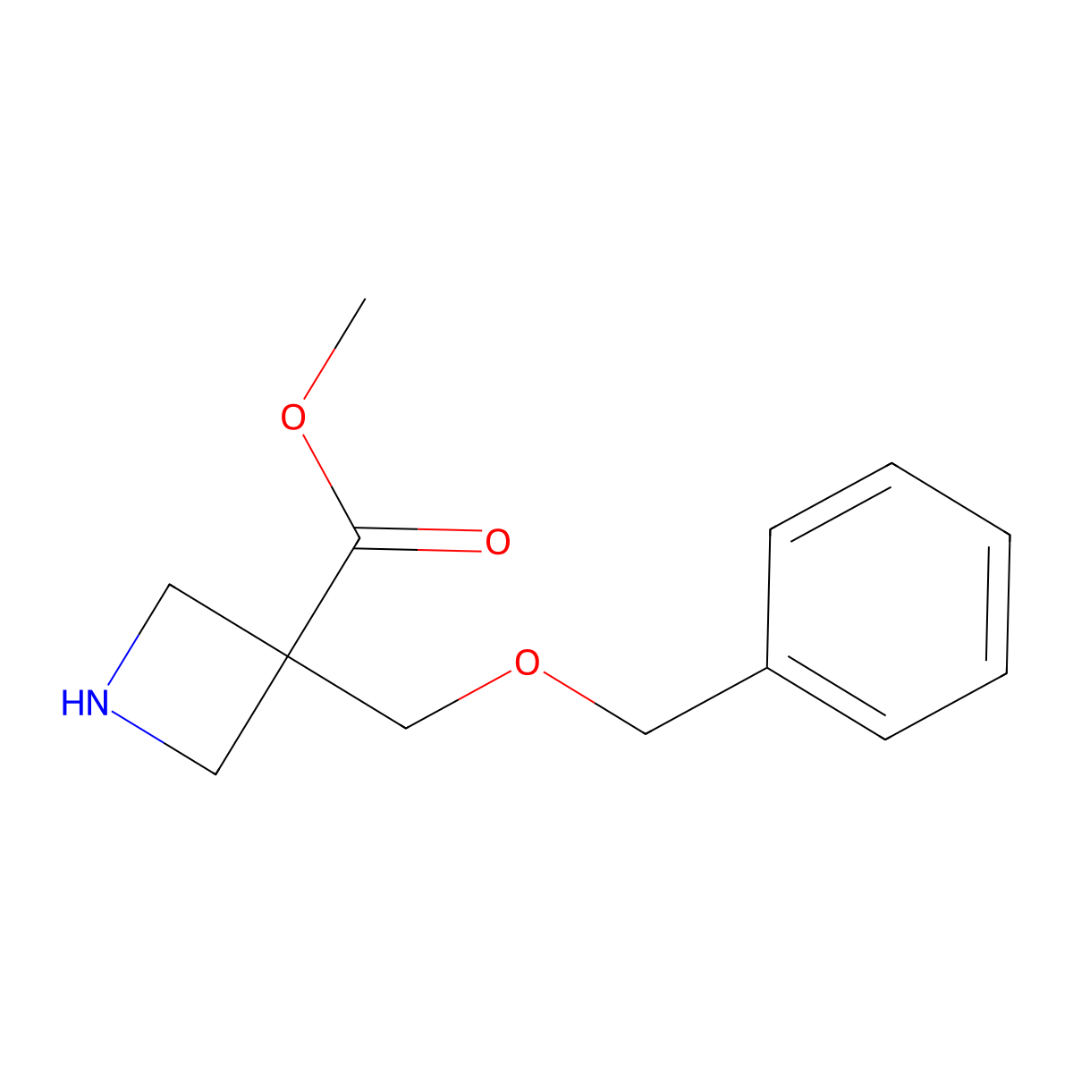 Methyl 3-[(benzyloxy)methyl]azetidine-3-carboxylate molecular structure, CAS 2580187-38-6