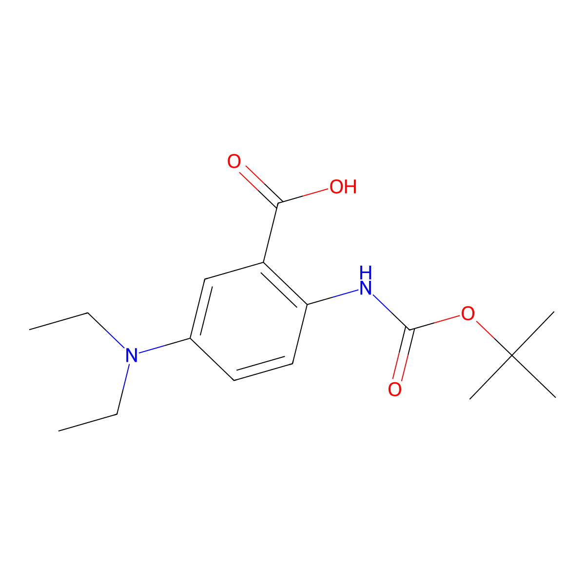 2-{[(Tert-butoxy)carbonyl]amino}-5-(diethylamino)benzoic acid molecular structure, CAS 2580187-39-7