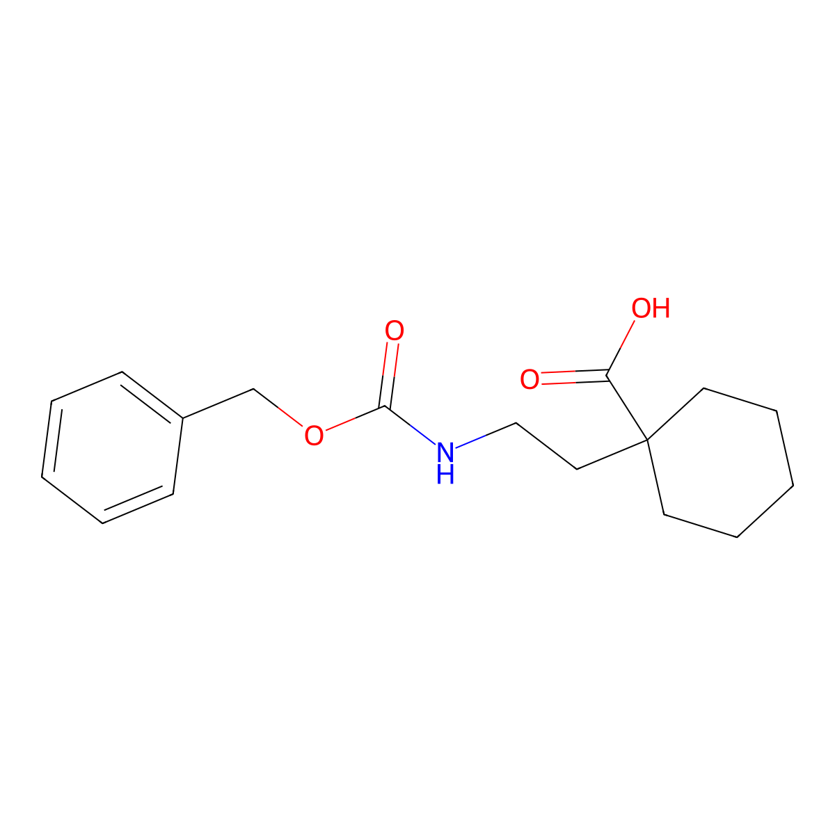 1-(2-{[(Benzyloxy)carbonyl]amino}ethyl)cyclohexane-1-carboxylic acid molecular structure, CAS 2580187-41-1