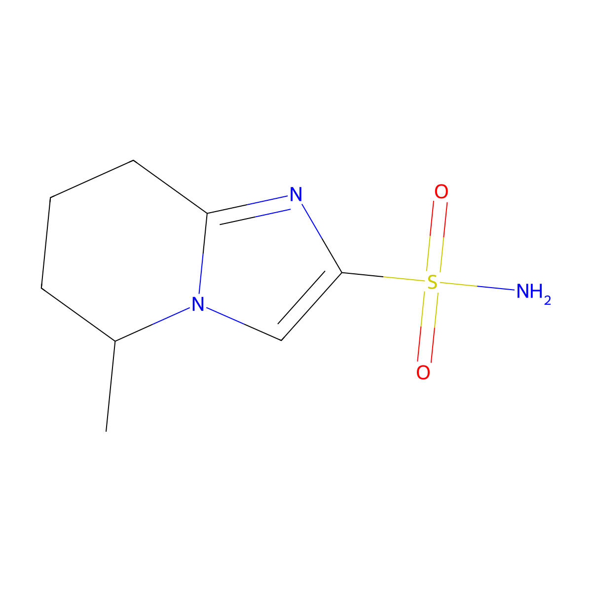 5-methyl-5H,6H,7H,8H-imidazo[1,2-a]pyridine-2-sulfonamide molecular structure, CAS 2580187-42-2