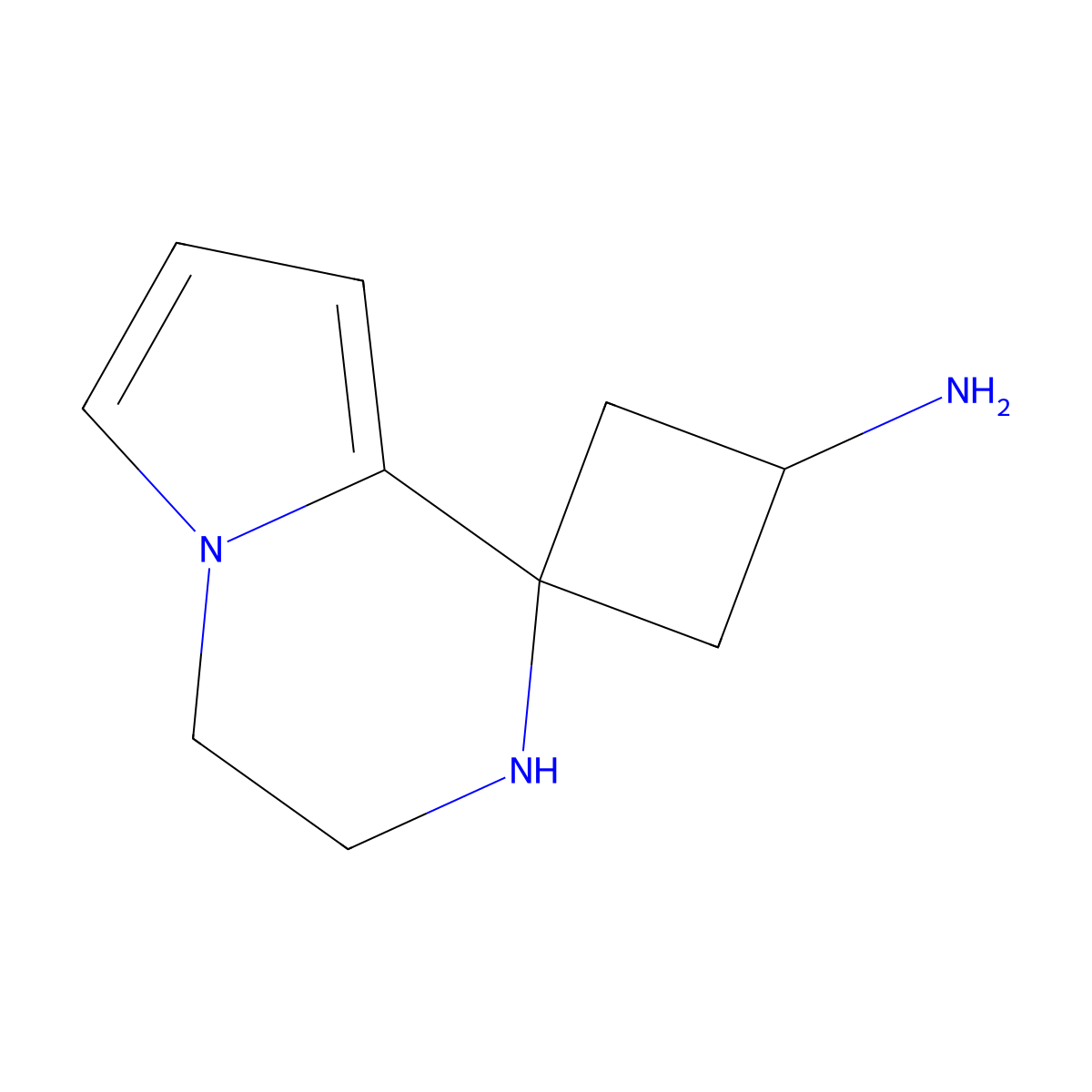 3',4'-dihydro-2'H-spiro[cyclobutane-1,1'-pyrrolo[1,2-a]pyrazin]-3-amine molecular structure, CAS 2580187-49-9