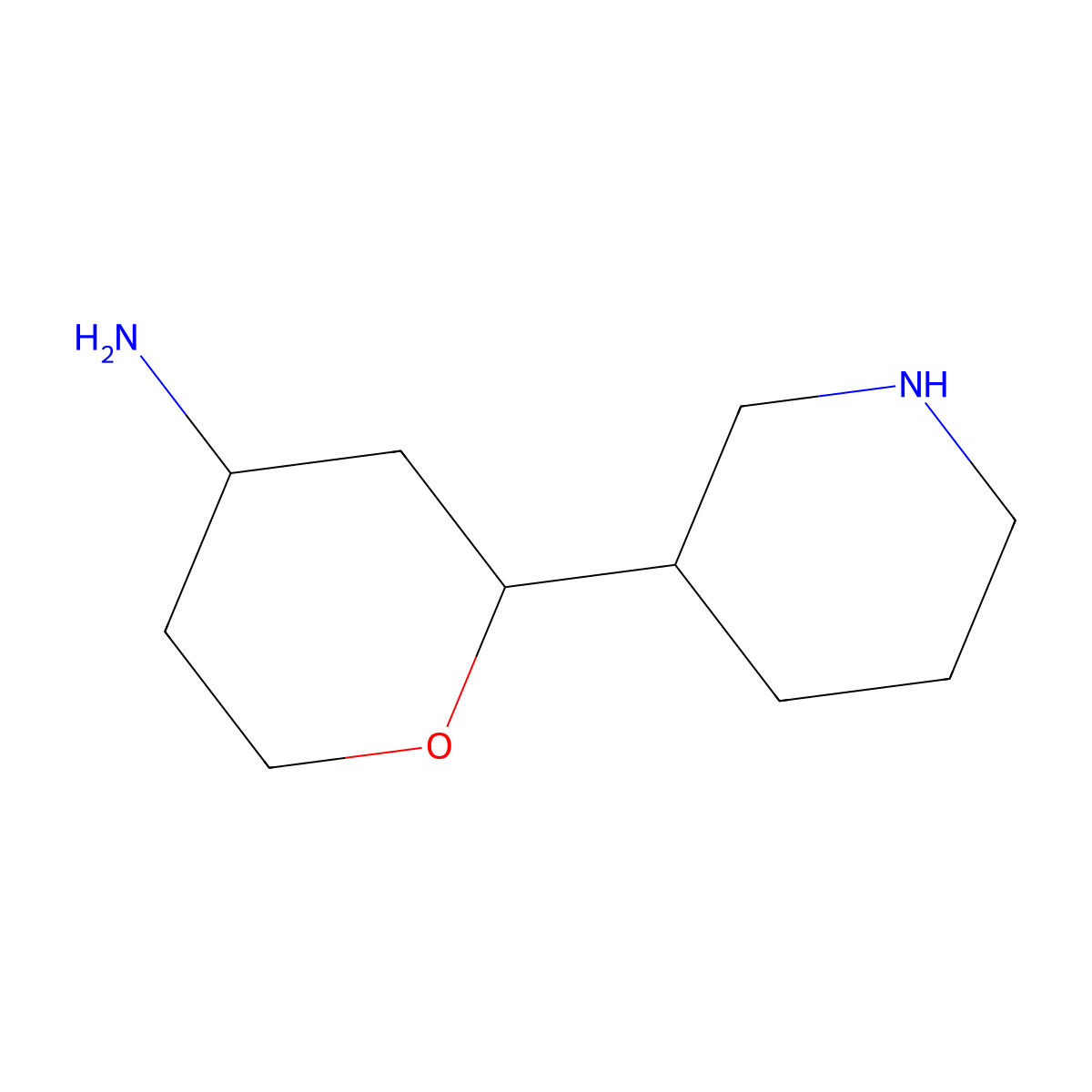 2-(Piperidin-3-yl)oxan-4-amine molecular structure, CAS 2580187-53-5