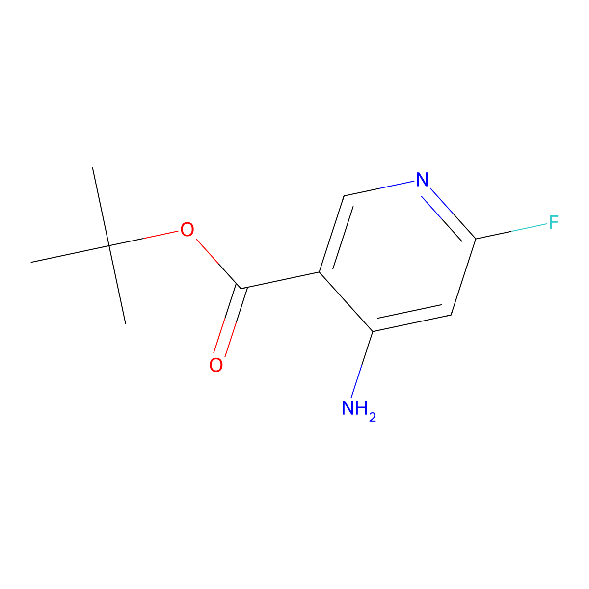 Tert-butyl 4-amino-6-fluoropyridine-3-carboxylate molecular structure, CAS 2580187-59-1