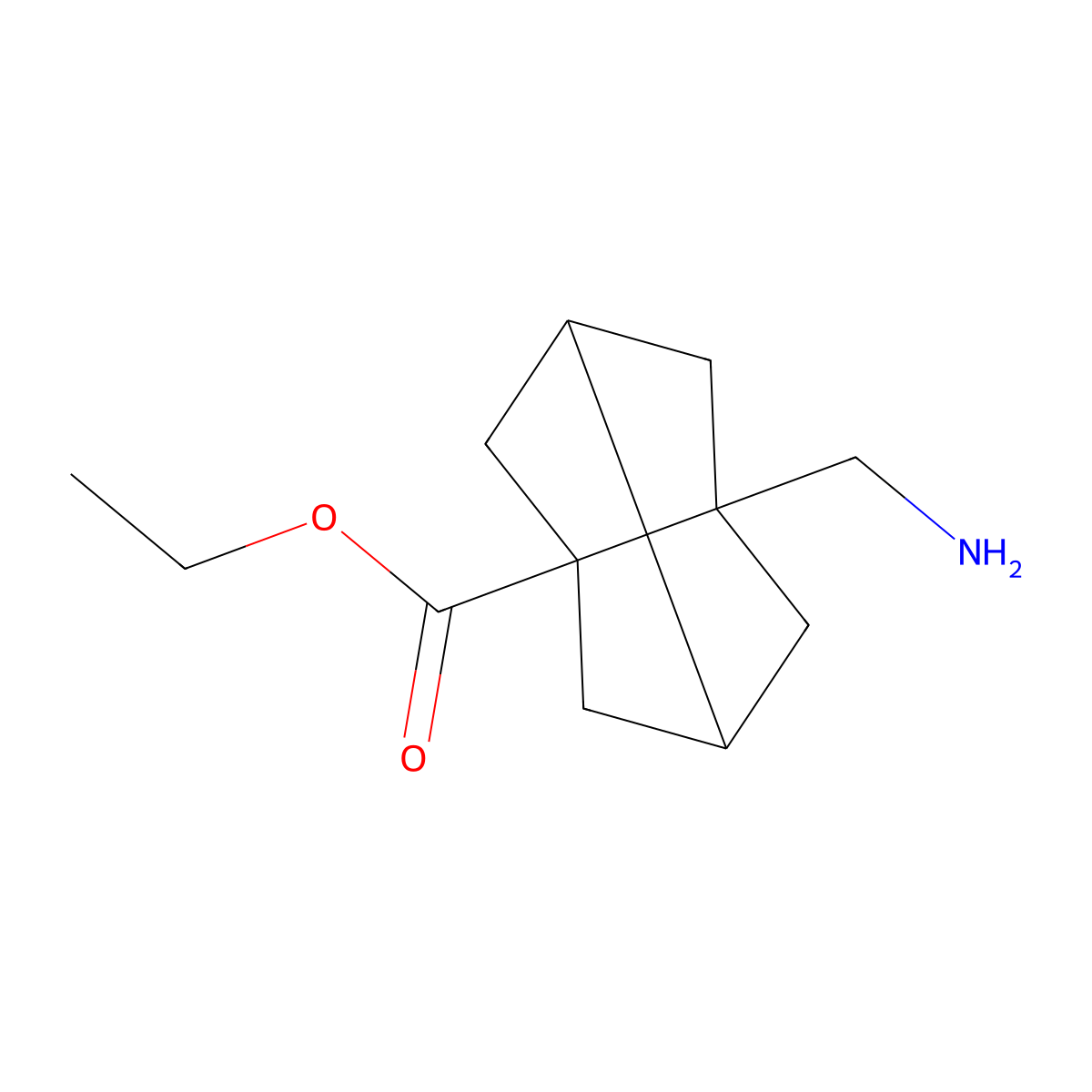 Ethyl 5-(aminomethyl)tricyclo[3.3.0.0,3,7]octane-1-carboxylate molecular structure, CAS 2580187-64-8