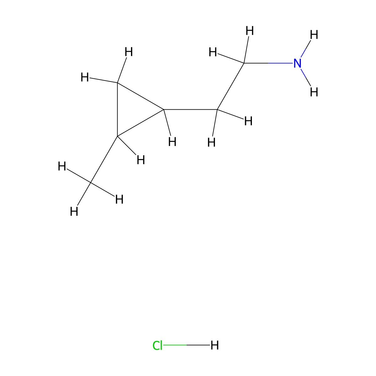 2-(2-Methylcyclopropyl)ethanamine;hydrochloride molecular structure, CAS 2580187-68-2