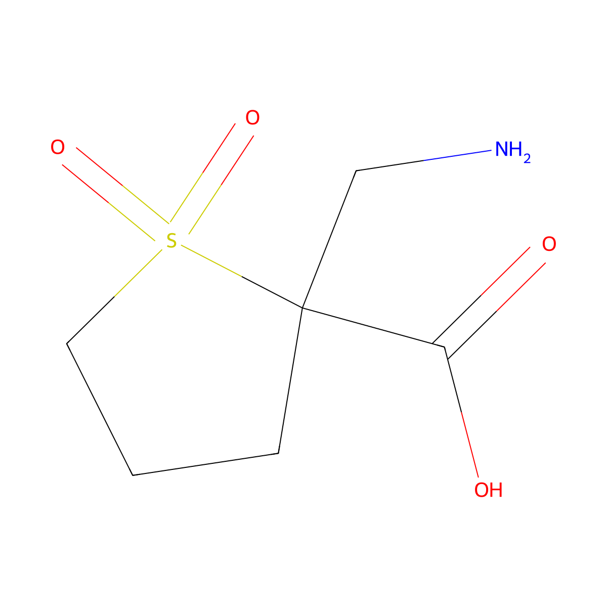 2-(Aminomethyl)-1,1-dioxo-1lambda6-thiolane-2-carboxylic acid molecular structure, CAS 2580187-71-7