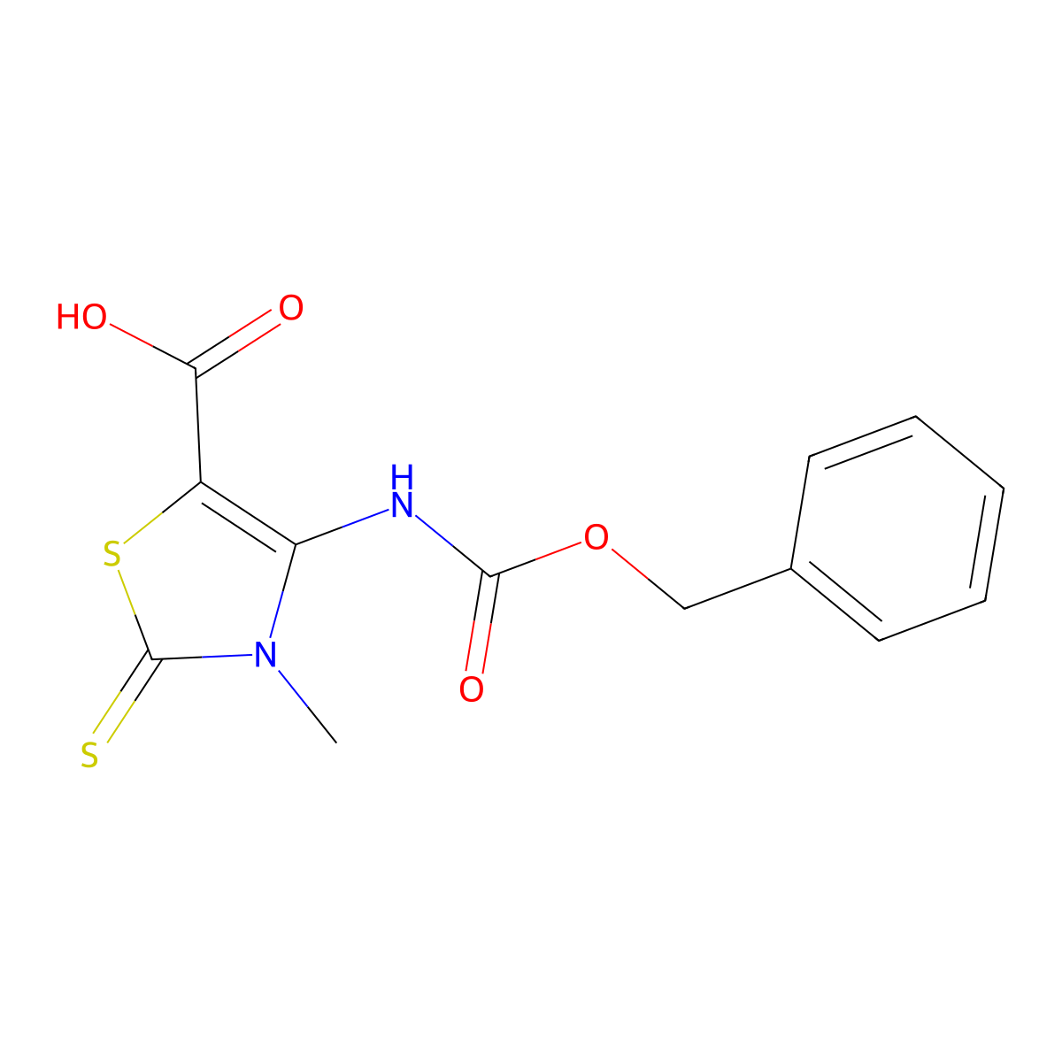 4-{[(Benzyloxy)carbonyl]amino}-3-methyl-2-sulfanylidene-2,3-dihydro-1,3-thiazole-5-carboxylic acid molecular structure, CAS 2580187-72-8