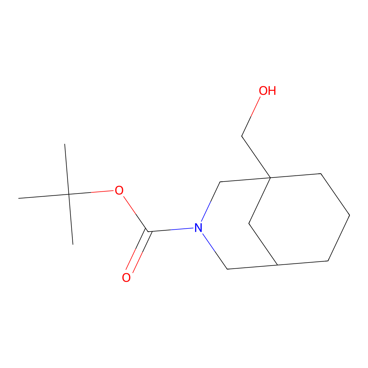 Tert-butyl 1-(hydroxymethyl)-3-azabicyclo[3.3.1]nonane-3-carboxylate molecular structure, CAS 2580187-78-4