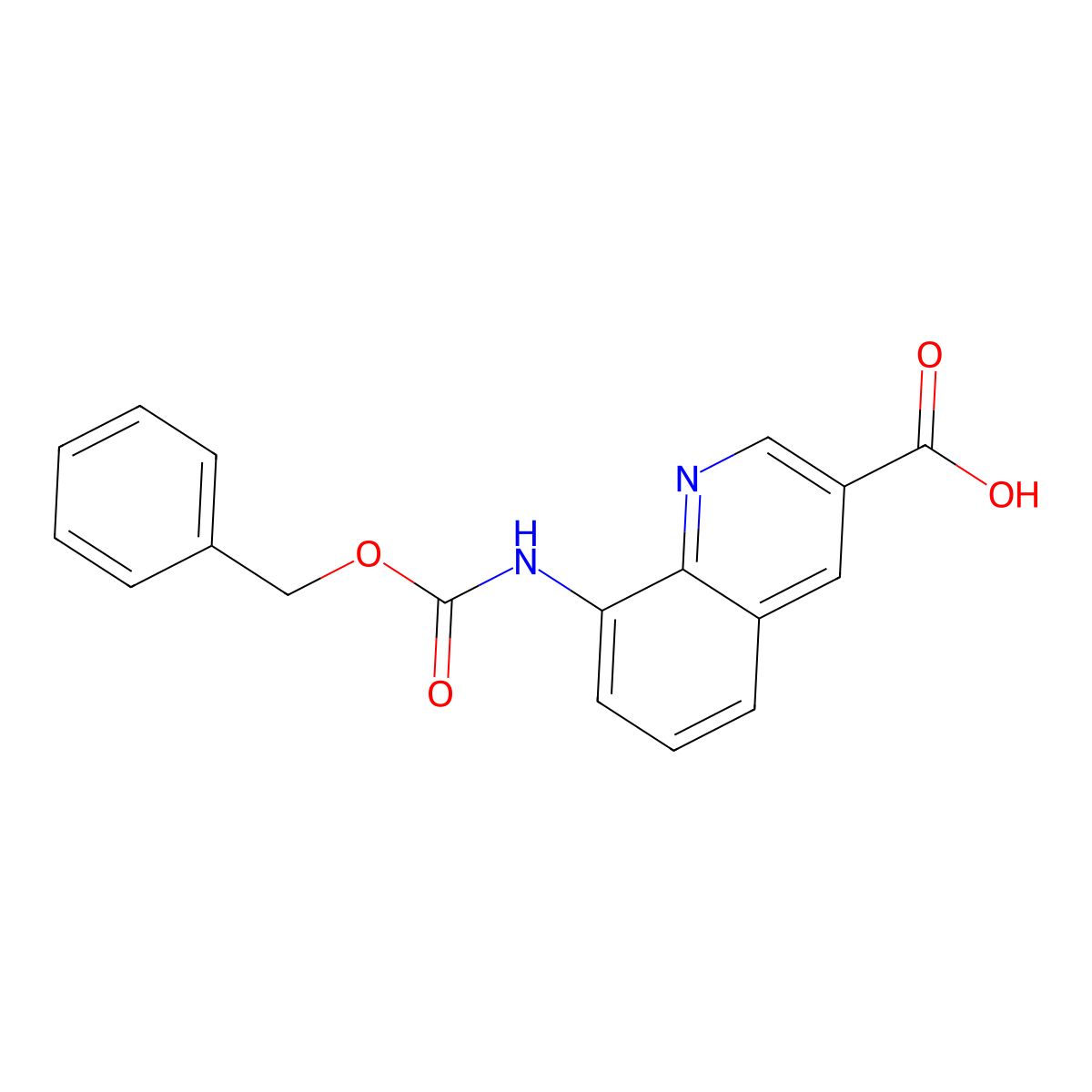 8-{[(Benzyloxy)carbonyl]amino}quinoline-3-carboxylic acid molecular structure, CAS 2580187-80-8