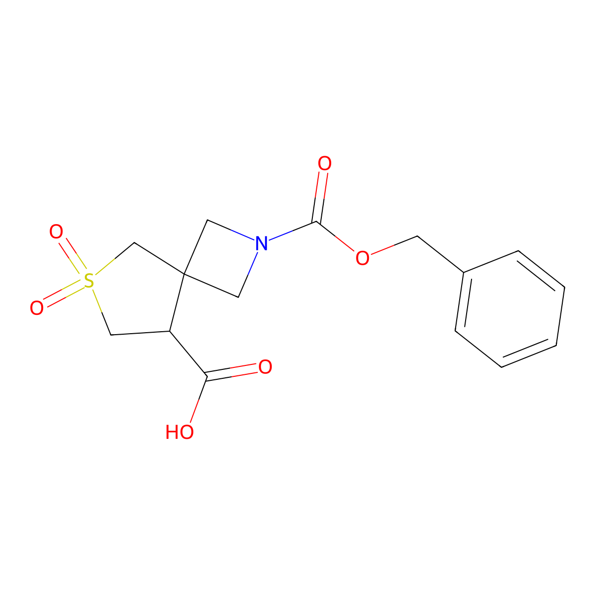 2-[(Benzyloxy)carbonyl]-6,6-dioxo-6lambda6-thia-2-azaspiro[3.4]octane-8-carboxylic acid molecular structure, CAS 2580187-81-9