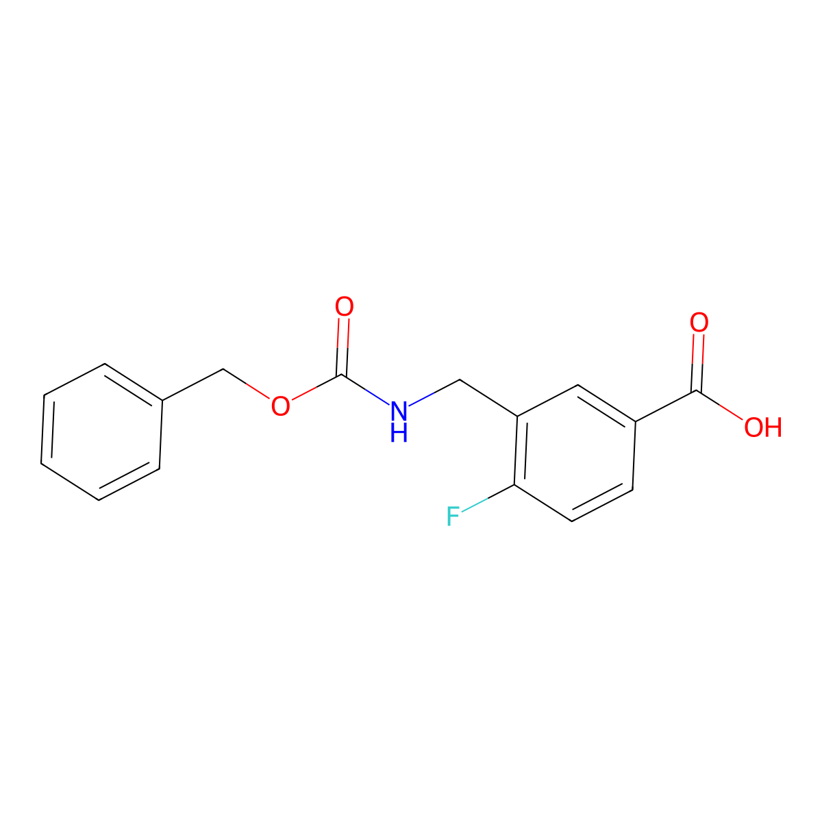 3-({[(Benzyloxy)carbonyl]amino}methyl)-4-fluorobenzoic acid molecular structure, CAS 2580187-85-3