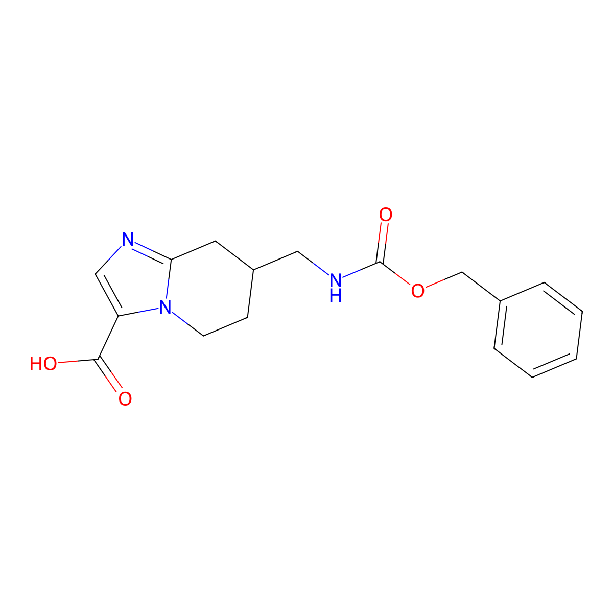 7-({[(benzyloxy)carbonyl]amino}methyl)-5H,6H,7H,8H-imidazo[1,2-a]pyridine-3-carboxylic acid molecular structure, CAS 2580187-93-3