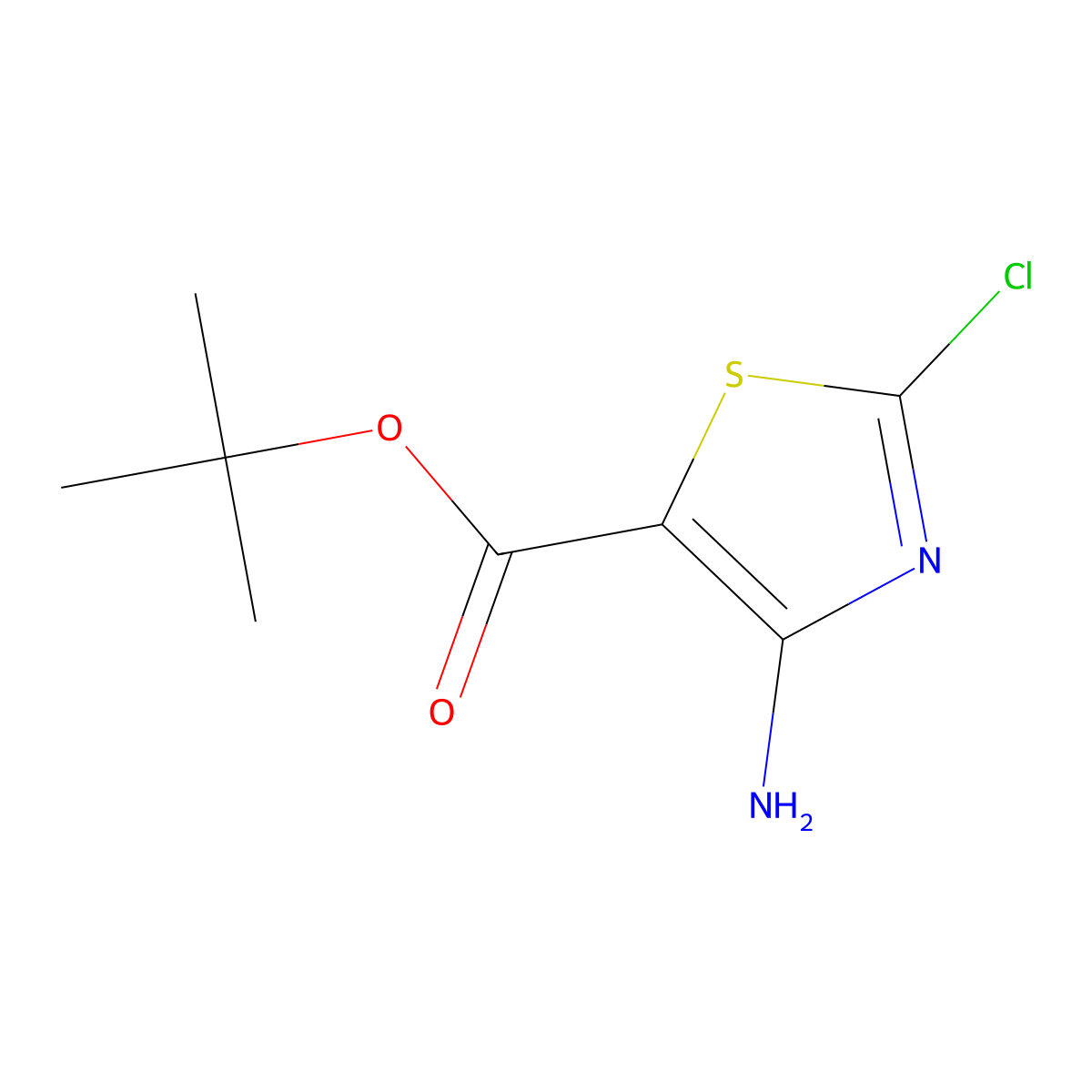 Tert-butyl 4-amino-2-chloro-1,3-thiazole-5-carboxylate molecular structure, CAS 2580187-95-5