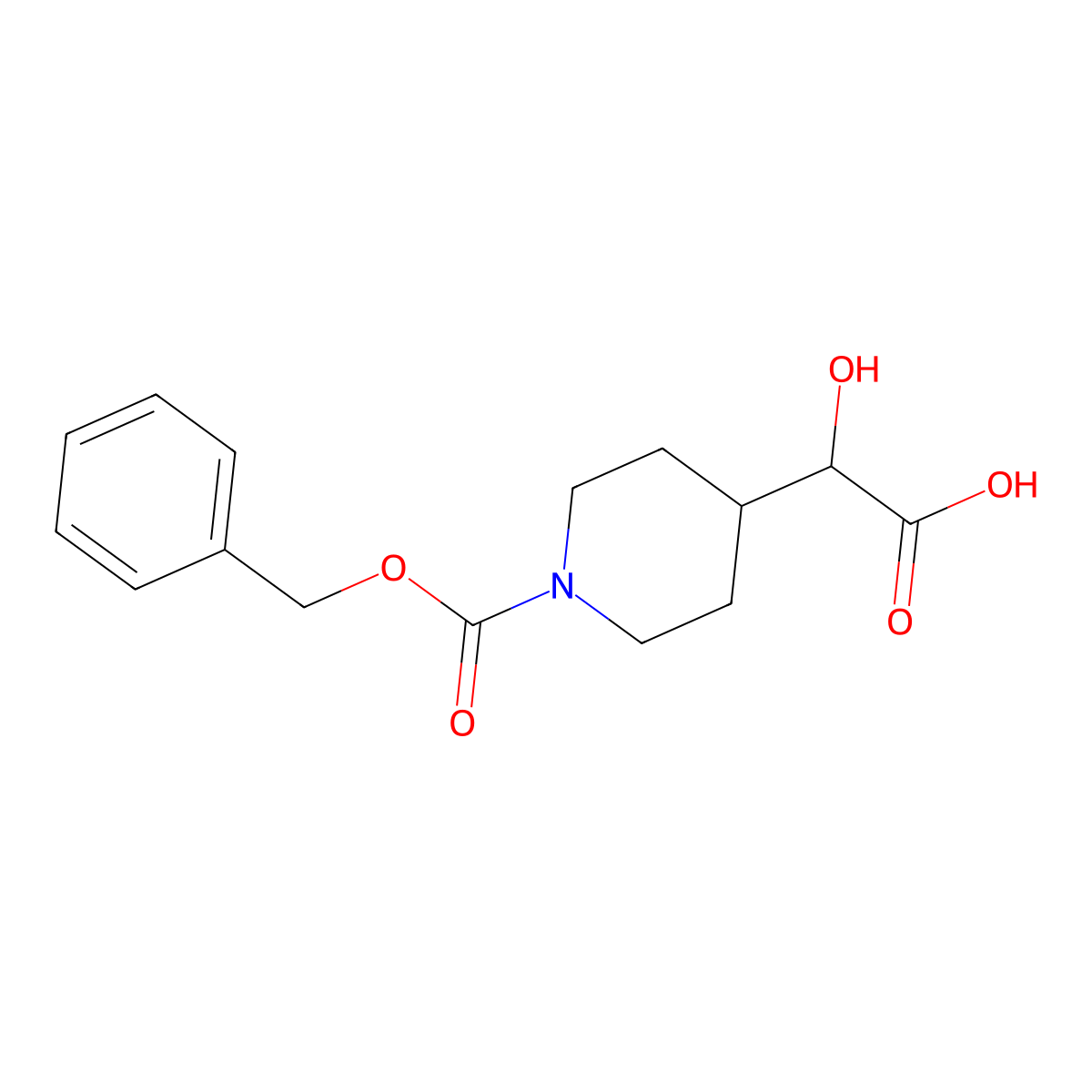 2-{1-[(Benzyloxy)carbonyl]piperidin-4-yl}-2-hydroxyacetic acid molecular structure, CAS 2580187-98-8