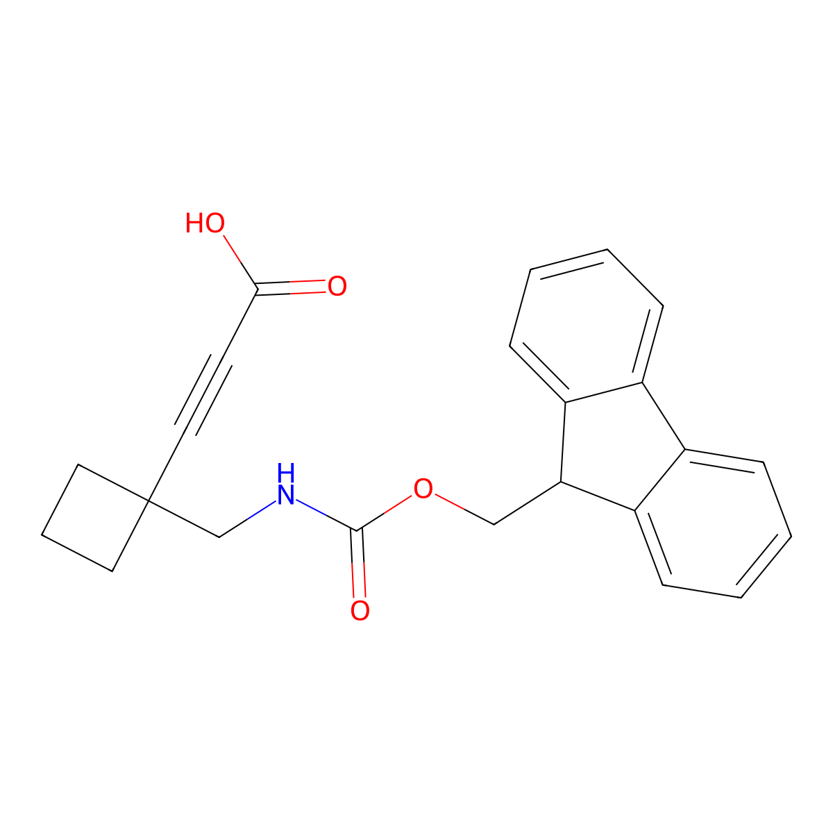 3-{1-[({[(9H-fluoren-9-yl)methoxy]carbonyl}amino)methyl]cyclobutyl}prop-2-ynoic acid molecular structure, CAS 2580187-99-9