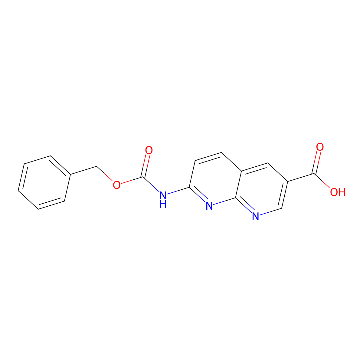 7-{[(Benzyloxy)carbonyl]amino}-1,8-naphthyridine-3-carboxylic acid molecular structure, CAS 2580188-00-5