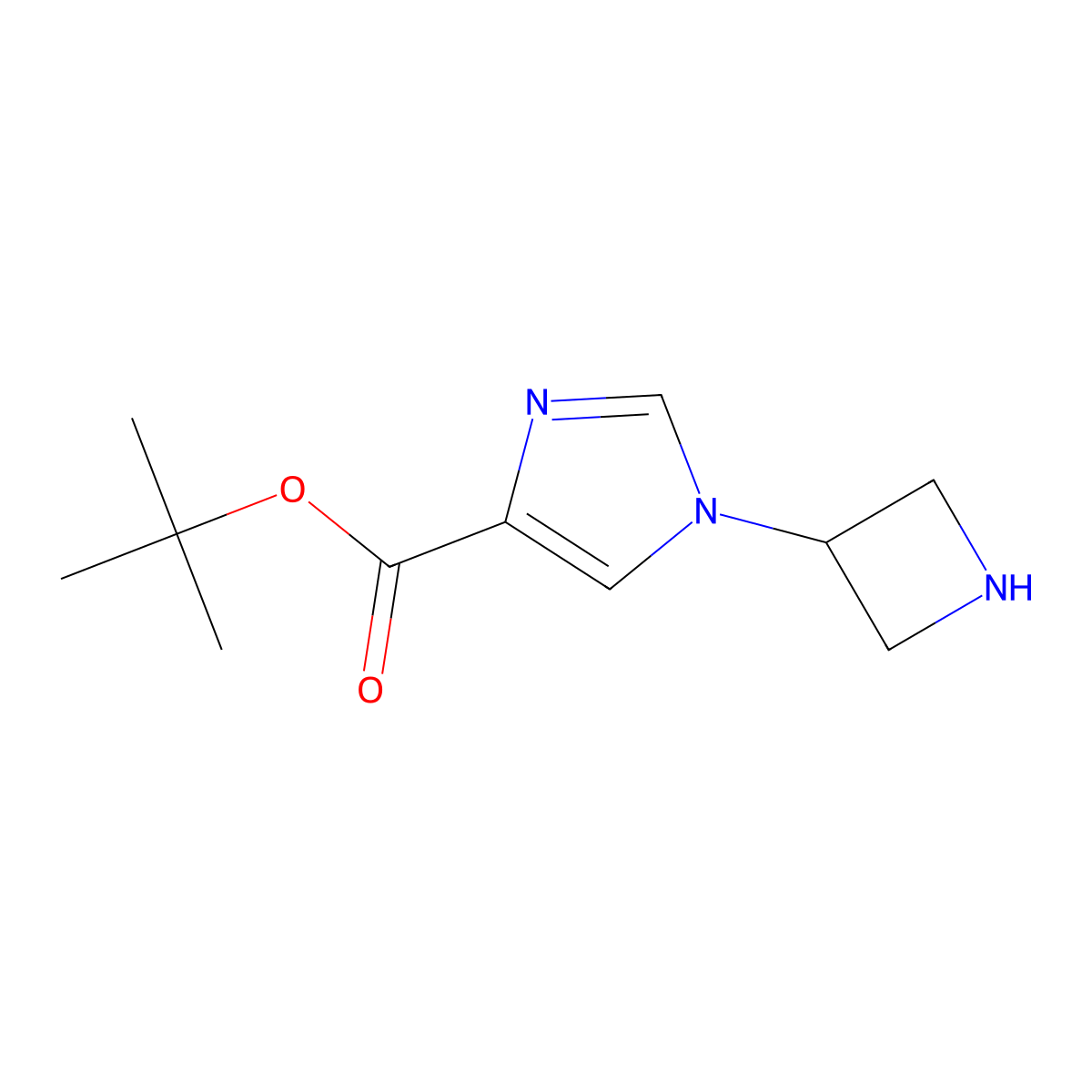 tert-butyl 1-(azetidin-3-yl)-1H-imidazole-4-carboxylate molecular structure, CAS 2580188-02-7