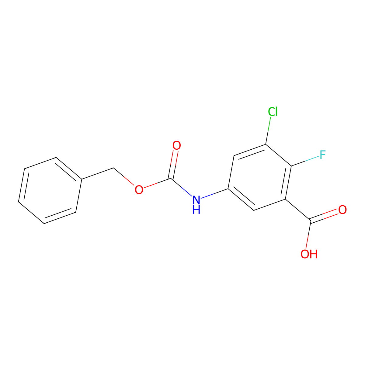 5-{[(Benzyloxy)carbonyl]amino}-3-chloro-2-fluorobenzoic acid molecular structure, CAS 2580188-34-5
