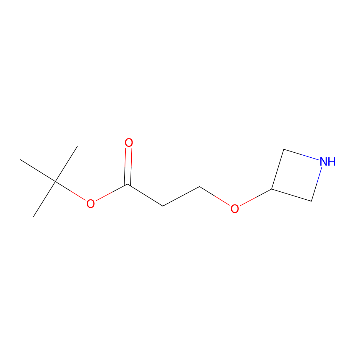 Tert-butyl 3-(azetidin-3-yloxy)propanoate molecular structure, CAS 2580188-37-8