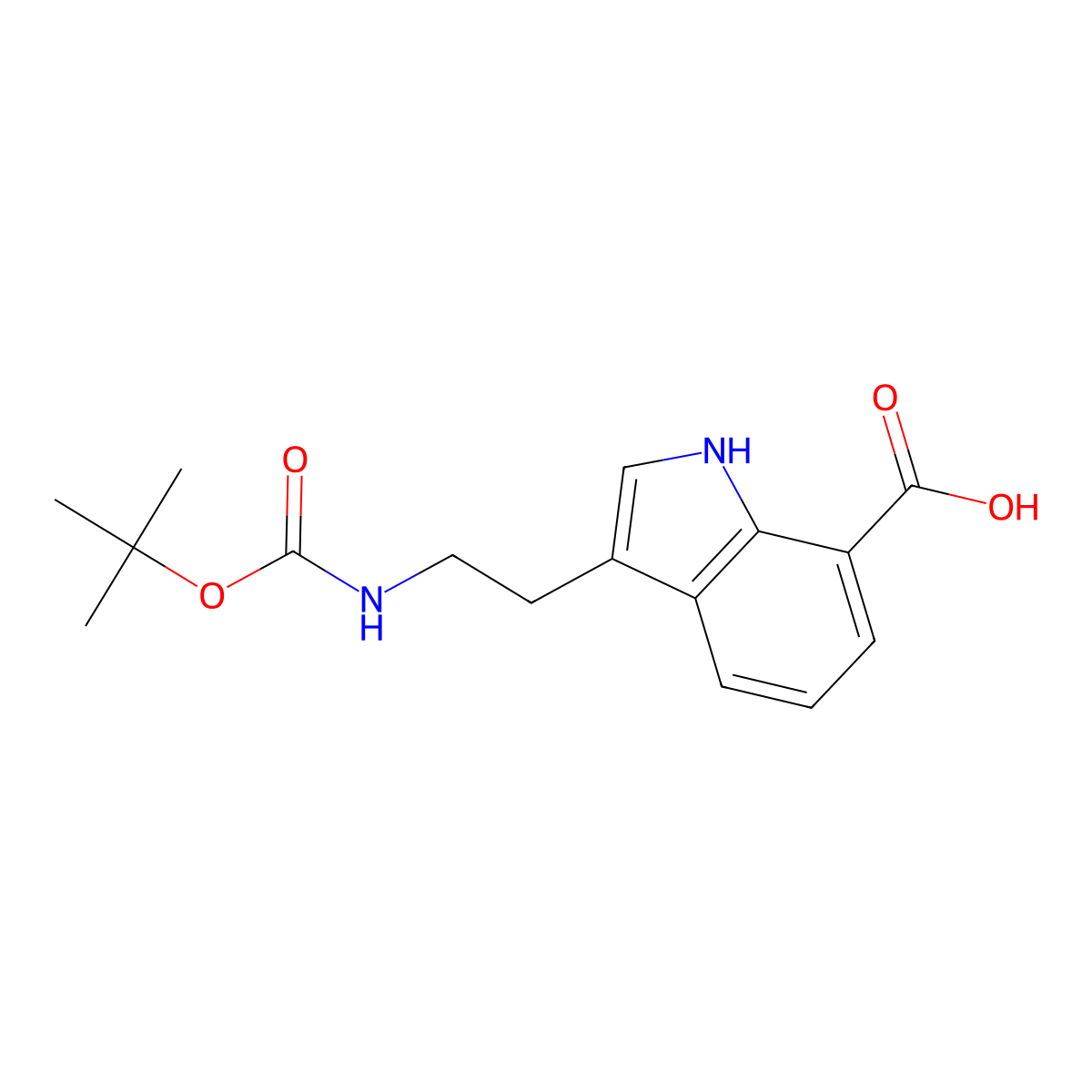 3-(2-{[(tert-butoxy)carbonyl]amino}ethyl)-1H-indole-7-carboxylic acid molecular structure, CAS 2580188-40-3
