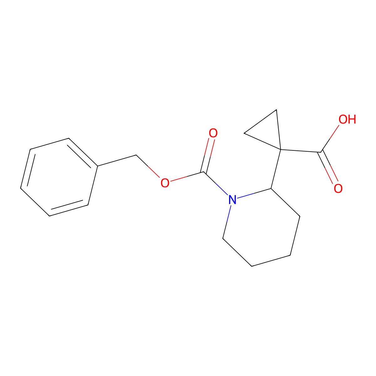 1-{1-[(Benzyloxy)carbonyl]piperidin-2-yl}cyclopropane-1-carboxylic acid molecular structure, CAS 2580188-48-1