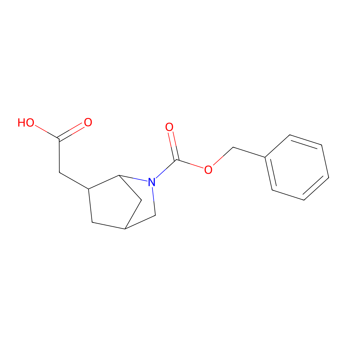 2-{2-[(Benzyloxy)carbonyl]-2-azabicyclo[2.2.1]heptan-6-yl}acetic acid molecular structure, CAS 2580188-65-2